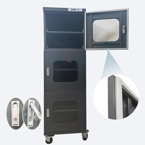 TECHTONGDA 1-10% RH Electronic Dry Cabinet Three Doors 728L/ 192Gal Industrial Desiccator Cabinet Moisture Proof Storage Cabinet 8W in Kuwait