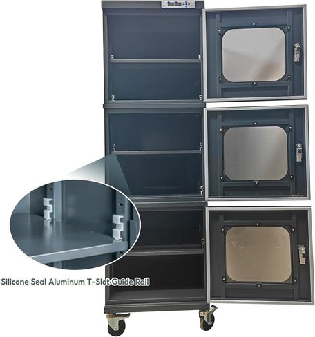 TECHTONGDA 1-10% RH Electronic Dry Cabinet Three Doors 728L/ 192Gal Industrial Desiccator Cabinet Moisture Proof Storage Cabinet 8W in Kuwait