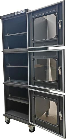 TECHTONGDA 1-10% RH Electronic Dry Cabinet Three Doors 728L/ 192Gal Industrial Desiccator Cabinet Moisture Proof Storage Cabinet 8W in Kuwait