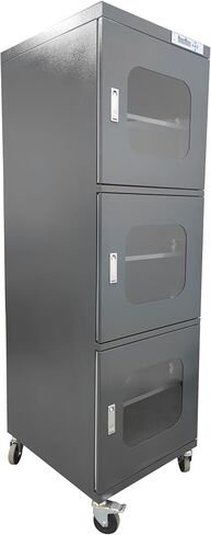 TECHTONGDA 1-10% RH Electronic Dry Cabinet Three Doors 728L/ 192Gal Industrial Desiccator Cabinet Moisture Proof Storage Cabinet 8W in Kuwait