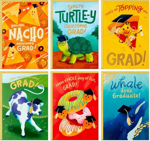 Hallmark Graduation Cards for Kids Bulk Assortment (36 Cards with Envelopes) Pizza, Nachos, Turtle, Cow, Donut for Preschool, Kindergarten, Elementary and More in Saudi Arabia