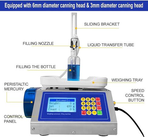 Peristaltic Pump Filling Machine - Liquid Filling for Perfume, Nail Polish & Essential Oils - CSY-M90, Precision Dispensing, Easy to Use, Ideal for Oral Liquid & Glue in Kuwait