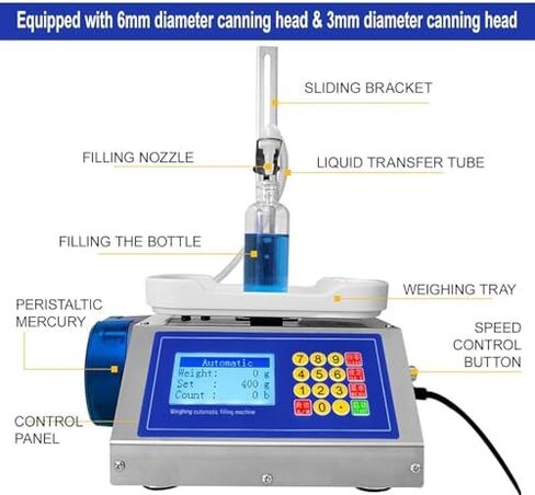 CSY-1200 Peristaltic Pump Filling Machine - High Precision Liquid Dispenser for Perfume, Nail Polish, Glue, Ink - Adjustable Flow Rate for Easy Use in Kuwait