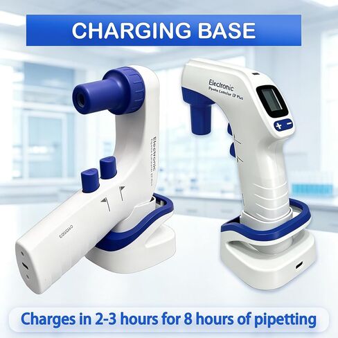 Electric Pipette Controller, 0.1-100ml Motorized Pipette Filler with Adjustable Speed, Rechargeable Pipettor for Laboratory Liquid Transfer in Kuwait