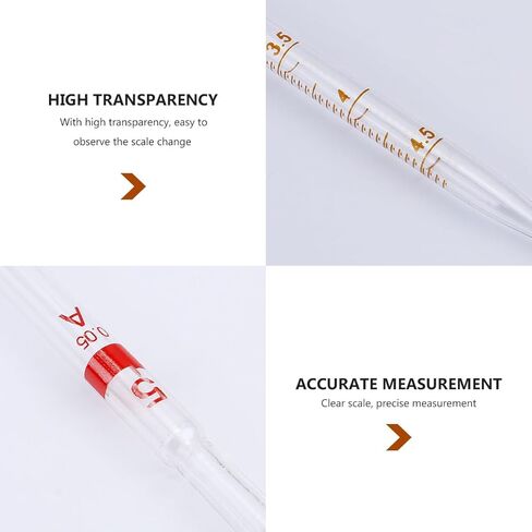 LIFKOME 4pcs 5ml Glass Ring Pipettes Graduated Measuring Pipette Set for Laboratory Liquid Transfer and Chemical Experiments in Kuwait