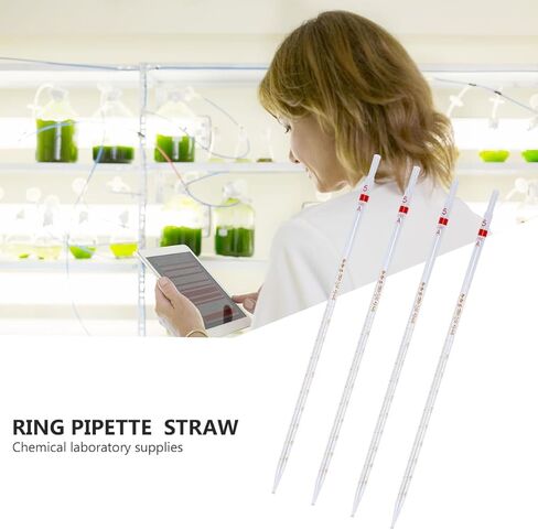 4pcs 5ml Glass Pipettes with Ring Mark, Graduated Measuring Straws for Laboratory Fluid Transfer, Chemical Experimental Liquid Handling Tools in Kuwait
