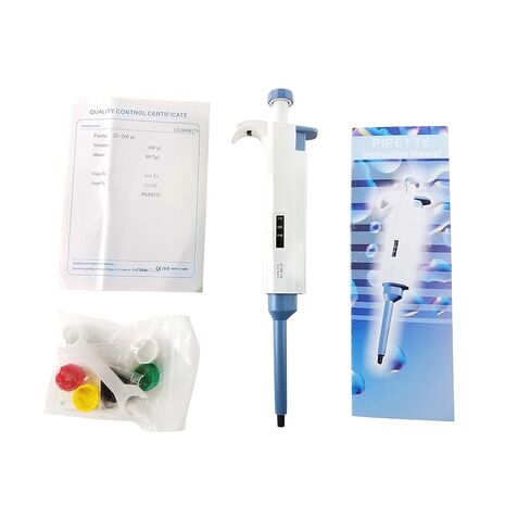 Starter Set of 4 Variable Volume Single Channel Pipettes, Adjustable Pipettors, 0.5-10, 10-100, 100-1000, 1000-5000 microliter in Kuwait