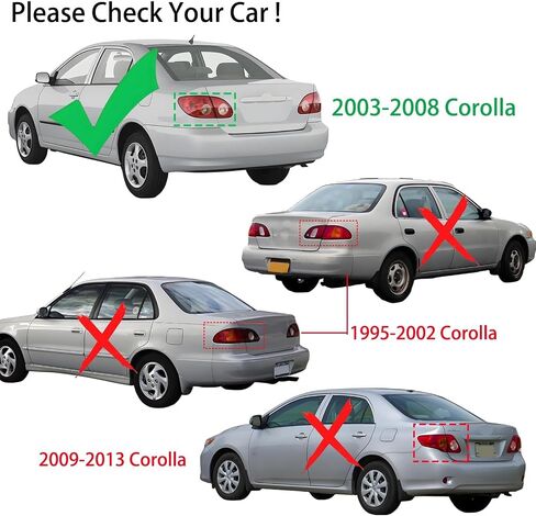 4 قطعة مجموعة أضواء خلفية طراز OE لـ 2003 2004 2005 2006 2007 2008 Toyota Corolla CE LE S مجموعة الضوء الخلفي مع صندوق الفرامل/مصابيح البضائع استبدال المصابيح الخلفية للسائق وجانب الركاب in Kuwait