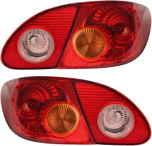 4 قطعة مجموعة أضواء خلفية طراز OE لـ 2003 2004 2005 2006 2007 2008 Toyota Corolla CE LE S مجموعة الضوء الخلفي مع صندوق الفرامل/مصابيح البضائع استبدال المصابيح الخلفية للسائق وجانب الركاب in Kuwait