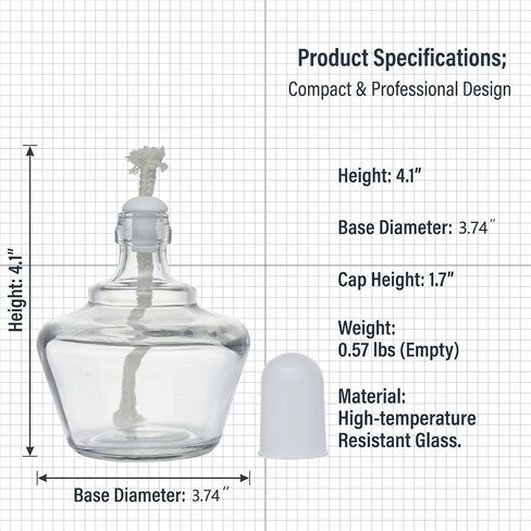 Alcohol Burner,250mL Empty Alcohol Lamp with 3 Cotton Wicks for Lab Heating Equipment Science Experiment,Glass Lab Burner Mechero de Alcohol,Fuel Not Included in Kuwait