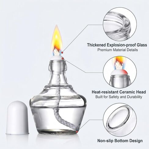 Alcohol Burner,250mL Empty Alcohol Lamp with 3 Cotton Wicks for Lab Heating Equipment Science Experiment,Glass Lab Burner Mechero de Alcohol,Fuel Not Included in Kuwait