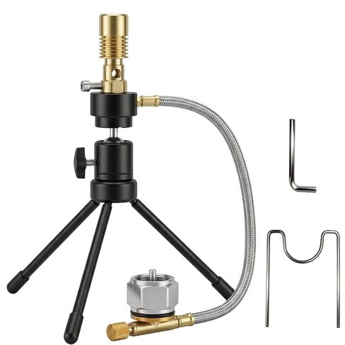 UCRXPLAB Propane Bunsen Burner with Tripod and Air Intake Adjuster, Direction and Height Adjustable for Lab Heating Picnic Camping Travel and Gas Welding (Propane Tank not Included) in Kuwait