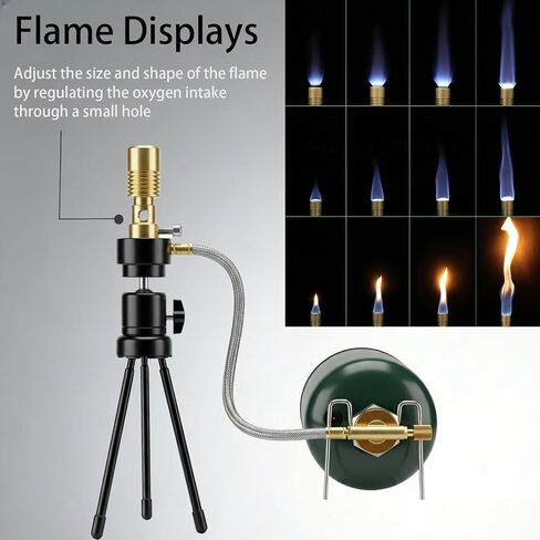 UCRXPLAB Propane Bunsen Burner with Tripod and Air Intake Adjuster, Direction and Height Adjustable for Lab Heating Picnic Camping Travel and Gas Welding (Propane Tank not Included) in Kuwait