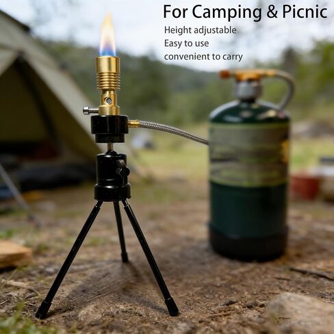UCRXPLAB Propane Bunsen Burner with Tripod and Air Intake Adjuster, Direction and Height Adjustable for Lab Heating Picnic Camping Travel and Gas Welding (Propane Tank not Included) in Kuwait