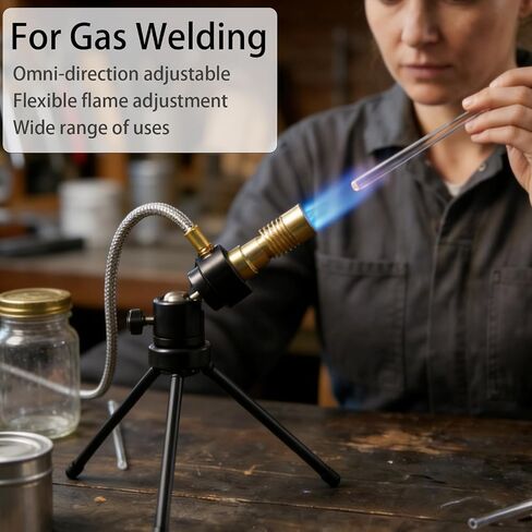 UCRXPLAB Propane Bunsen Burner with Tripod and Air Intake Adjuster, Direction and Height Adjustable for Lab Heating Picnic Camping Travel and Gas Welding (Propane Tank not Included) in Kuwait
