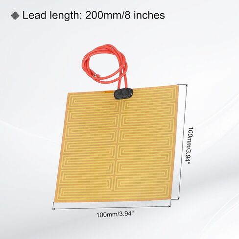MECCANIXITY 2pcs Heater Film Heating Plate, 100W 24V Polyimide Heat Pad Adhesive PI Heater Elements Film 100mmx100mm Heater Strip for Constant Temperature in Kuwait