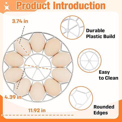 10 Jumbo Eggs JGT360 Goose Egg Tray Compatible with Nurture Right 360 Incubator, Large Goose Egg Turner Tray for Incubating Geese and Other Poultry in Kuwait