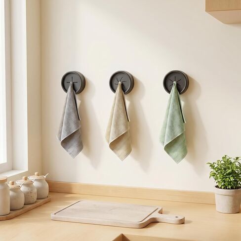 1/3/6pcs, Storage Towel Stopper, Wall Hanging, Free Punching, Bathroom Kitchen in Kuwait