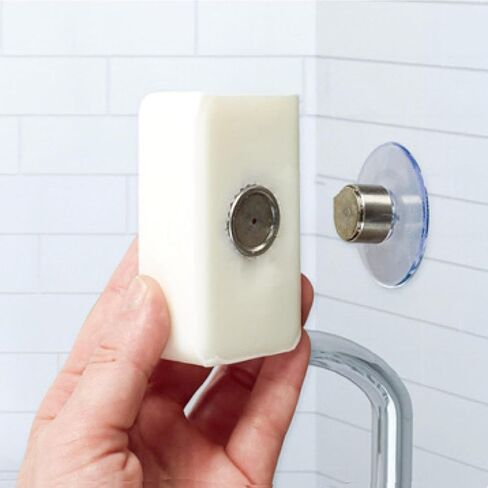 Magnetic Soap Bar Holder, Wall Mounted Suction Cup Bar Soap Holder, Bathroom Accessories, No Drilling Organizer for Shower in Kuwait