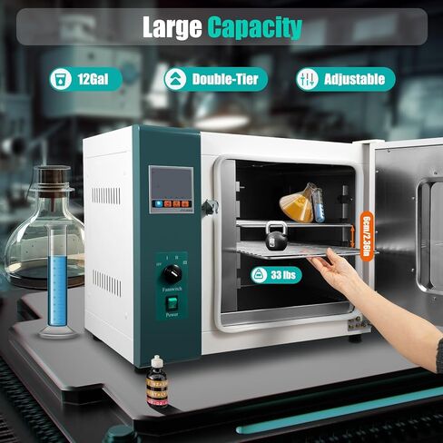 110V 1000W Horizontal Electric Blast Drying Oven Industrial 45L/12Gal Lab Forced Air Convection Drying Oven Up to 572°F Temperature Controller for Mining Enterprises, Research Institutes in Kuwait