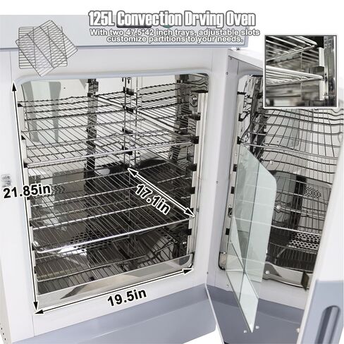 TECHTONGDA Digital Forced Air Convection Drying Oven Heat Treat Industrial Lab Temperature Control Independent Control Fan 4.4Cu ft (19.5 * 17.1 * 21.85inch Chamber) 220V in Kuwait