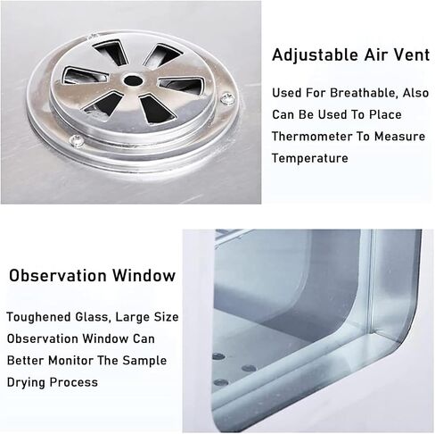 Thermostatic Drying Oven, 16l Lab Drying Heating Oven Vacuum Gauge Digital Controller, Working Environment Temperature 50-300°c, Timer Alarm Function, for Drying of Items in Kuwait