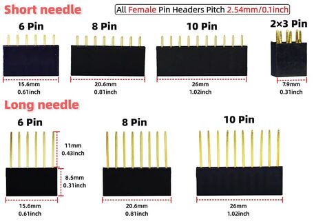 138PCS 2.54mm Male and Female Pin Headers Connector Assortment Kit 3/6/8/10/40Pin Single/Double Row Stackable Shield and Breakaway PCB Breadboard Pin Header for Arduino Prototype Shield in Kuwait