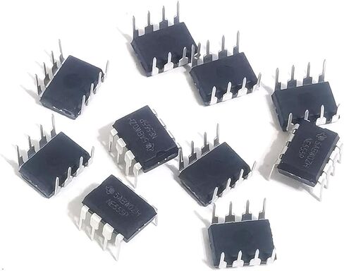 555 مؤقت واحد عالي الدقة IC NE555 NE555P NE555N مولد نبض DIP-8 (10 قطعة) + مقبس DIP 8 دبوس (10 قطعة) in Kuwait
