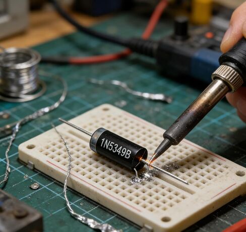 20PCS 1N5349B 12V 5W Zener Diode DO-15 | Voltage Regulator Diode for Overvoltage Protection, Voltage Stabilization, Power Supply Circuits, PCB Design & DIY Electronics Projects in Kuwait
