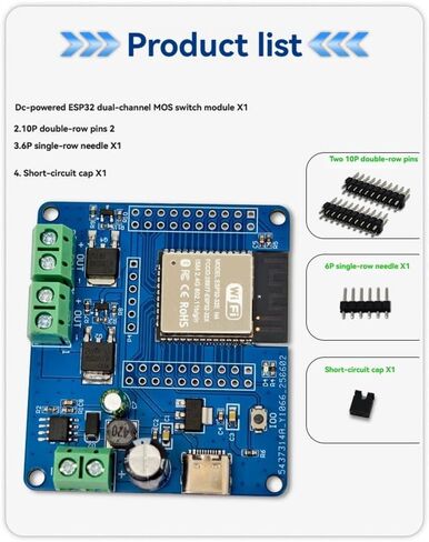 ESP32 4-قناة MOS وحدة تبديل DC5-60V على متن الطائرة ESP32-32E WiFi ووحدة BLE تعمل بالتيار المستمر in Kuwait
