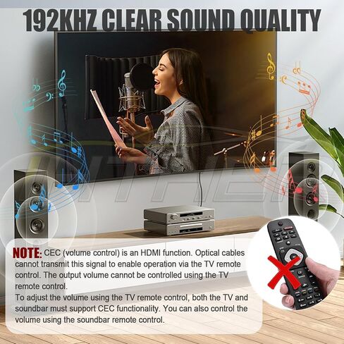 192 كيلو هرتز HDMI ARC إلى محول الصوت البصري، كابل HDMI ARC لمكبرات الصوت إلى التلفزيون، توصيل وتشغيل الصوت البصري إلى محول HDMI A RC، دعم مقسم الصوت البصري لـ PCM/LPCM/Dolby 5.1/DTS 5.1 [بدون CEC] in Saudi Arabia