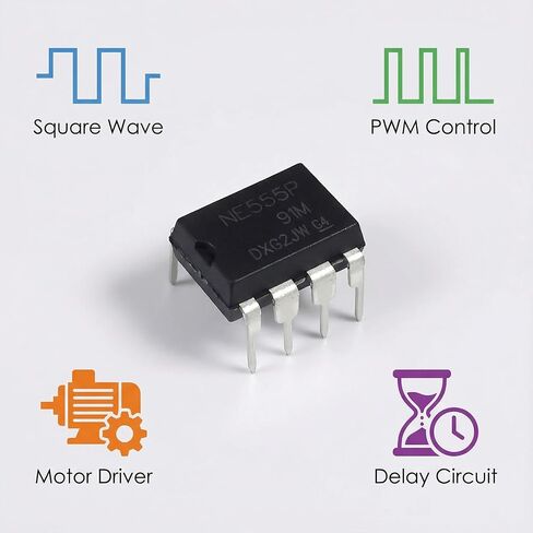 NE555P Timer IC دائرة متكاملة DIP-8 متوافقة مع TI Texas Instruments NE555 وSE555 مجموعة مولد نبض التوقيت الدقيق مكونة من 50 قطعة in Kuwait
