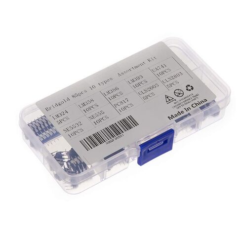 85 قطعة مجموعة شرائح الدوائر المتكاملة 10 قيمة IC رقاقة NE555 LM324 LM393 UA741 ULN2803 LM358 LM386 NE5532 ULN2003 PC817 in Kuwait
