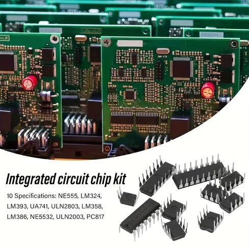 85 قطعة مجموعة شرائح الدوائر المتكاملة 10 قيمة IC رقاقة NE555 LM324 LM393 UA741 ULN2803 LM358 LM386 NE5532 ULN2003 PC817 in Kuwait