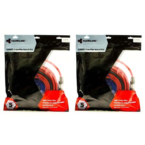 Maxxsonics 1000W 4 Gauge 4 Channel Amp Installation Kit w/Cables (2 Pack) in Saudi Arabia