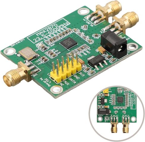 MAX2870 RF Signal Generator Module 23.5MHz-6GHz PLL VCO Differential Output 3.3V/5V Power for for ultra Wideband PLL VCO Signal Source Board Adjustable Output Power -4dBm~+5dBm 3-Wire for spi Control in Saudi Arabia