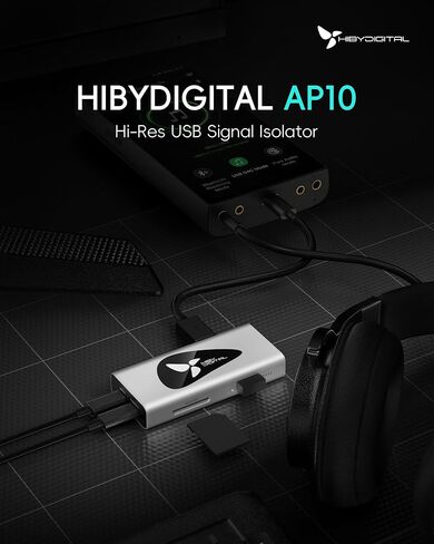 HiBy Digital AP10 USB Audio Isolator, Ground Loop Noise Eliminator, USB 3.2 Hub, PCM 32bit/384kHz DSD256 for DAC HiFi Desktop Audio System in Kuwait
