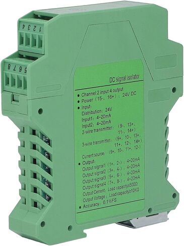 24V DC Signal Isolator, 2 in 4 out 4-20mA Power Splitter, PLC Detection DIN Rail Mounting 0-5V Transmitter with Enhanced Isolation & Protection for Industrial Equipment & Medical Devices in Kuwait