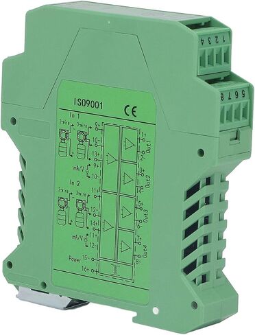 24V DC Signal Isolator, 2 in 4 out 4-20mA Power Splitter, PLC Detection DIN Rail Mounting 0-5V Transmitter with Enhanced Isolation & Protection for Industrial Equipment & Medical Devices in Kuwait