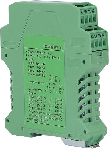 24V DC Signal Isolator, 2 in 4 out 4-20mA Power Splitter, PLC Detection DIN Rail Mounting 0-5V Transmitter with Enhanced Isolation & Protection for Industrial Equipment & Medical Devices in Kuwait