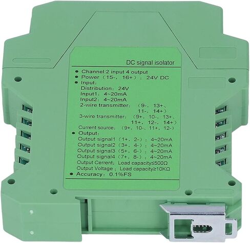 24V DC Signal Isolator, 2 in 4 out 4-20mA Power Splitter, PLC Detection DIN Rail Mounting 0-5V Transmitter with Enhanced Isolation & Protection for Industrial Equipment & Medical Devices in Kuwait