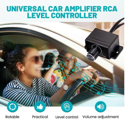 4 قطع من وحدة التحكم في مستوى الصوت RCA العالمية للسيارة، مقبض حجم الجهير لتعديل كسب مضخم الصوت ومضخم الصوت، حامل لوحة القيادة، أسود in Kuwait