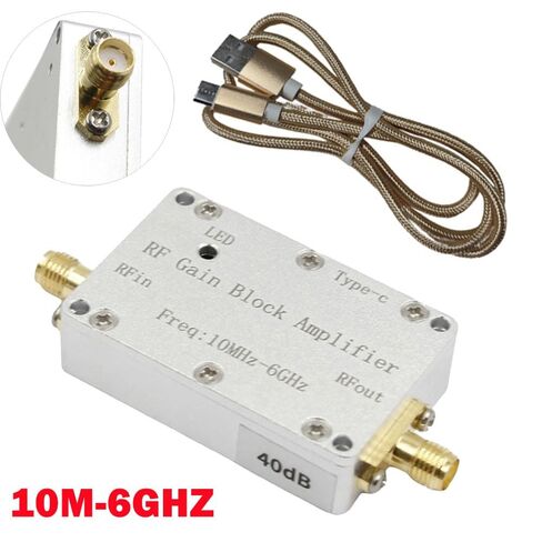 40dB RF Amplifier 10MHz-6GHz High-Gain Driver Amplifier for Receiver Transmitter, SMA Input/Output, Type-C +5V Power Supply in Kuwait