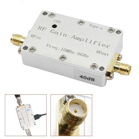 40dB RF Amplifier 10MHz-6GHz High-Gain Driver Amplifier for Receiver Transmitter, SMA Input/Output, Type-C +5V Power Supply in Kuwait