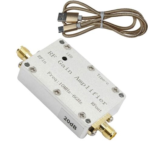 10MHz-6GHz RF Amplifier 20dB High-Gain Driver Receiver Module w/SMA Connectors, Type-C +5V Power Supply, 46x30x12mm in Kuwait
