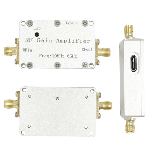 10MHz-6GHz RF Amplifier 20dB High-Gain Driver Receiver Module w/SMA Connectors, Type-C +5V Power Supply, 46x30x12mm in Kuwait