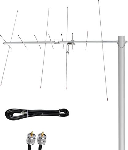 Super Dual Band 2m 70cm Yagi Antenna for Ham Radio, 2 Meter UHF VHF Ham Radio Antenna, High Gain 13dBi, 144mhz 433MHz, 10meter Cable PL-259 Male in Kuwait
