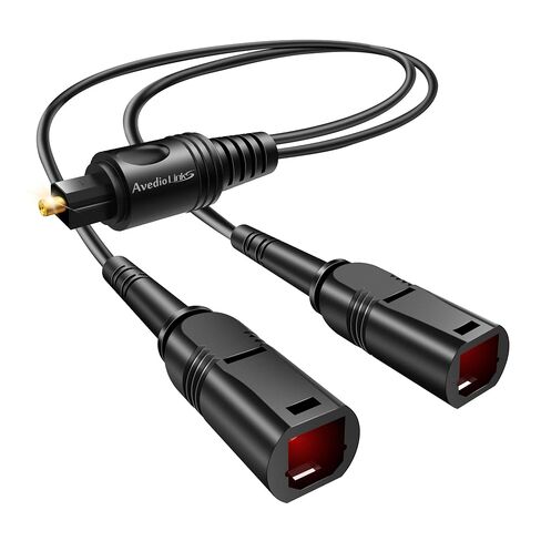 avedio links مقسم كابل الصوت البصري 1 في 2 خارج، Toslink Digital Fiber Audio Splitter 1 مدخل ذكر 2 أنثى دعم الإخراج LPCM2.0 Doldy DTS Digital & DTS 5.1CH لأجهزة Xbox، PS4، TV Box، Sound Bar، إلخ in Kuwait