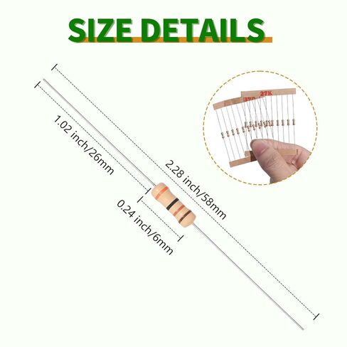 100Values 1000PCS Resistor Kit 1/4W 0 Ohm to 5.6M Ohm 5% Carbon Film Resistors Assortment Set in Kuwait