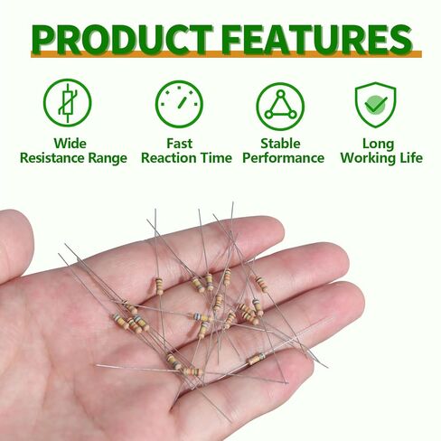100Values 1000PCS Resistor Kit 1/4W 0 Ohm to 5.6M Ohm 5% Carbon Film Resistors Assortment Set in Kuwait
